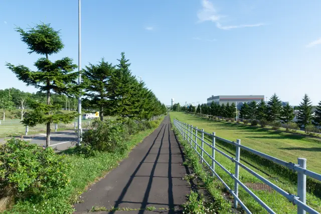 右側の歩道をそのまま進む
