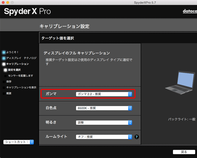 ガンマの目標の設定