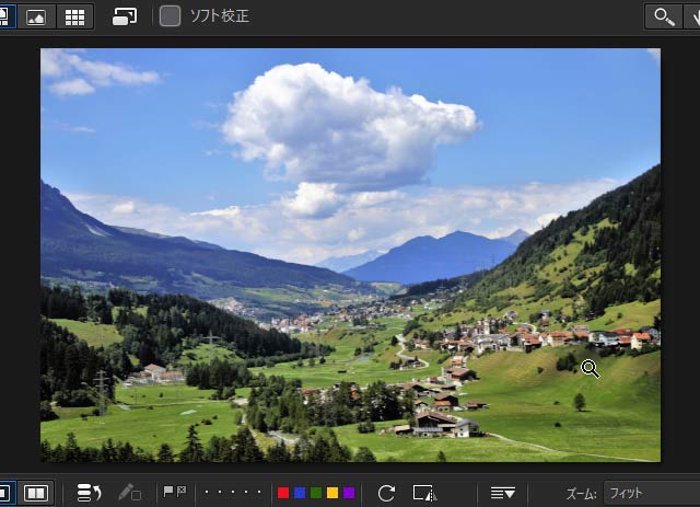 AdobeRGBの写真を埋め込みプロファイルなしの状態にした画像データを表示した結果
