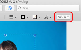 「切り取り」をクリック