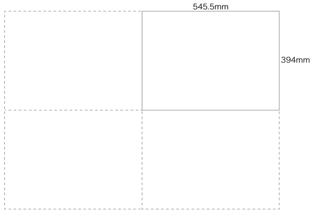 四六判の４分の１（394×545.5mm）