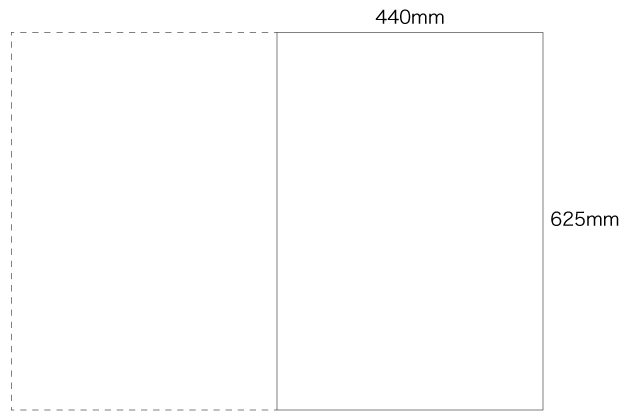 Ａ列本判の２分の１（440×625mm）