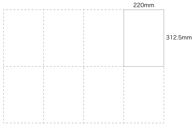 Ａ列本判の８分の１（220×312.5mm）