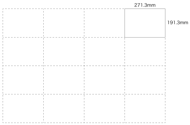 Ｂ列本判の16分の１（191.3×271.3mm）