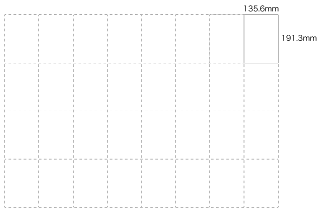 Ｂ列本判の32分の１（135.6×191.3mm）