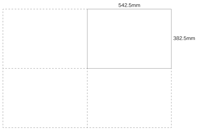 Ｂ列本判の４分の１（382.5×542.5mm）