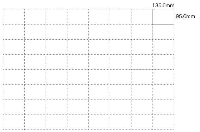 Ｂ列本判の64分の１（95.6×135.6mm）