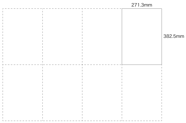 Ｂ列本判の８分の１（271.3×382.5mm）