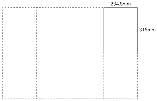 菊判の８分の１（234.8×318mm）
