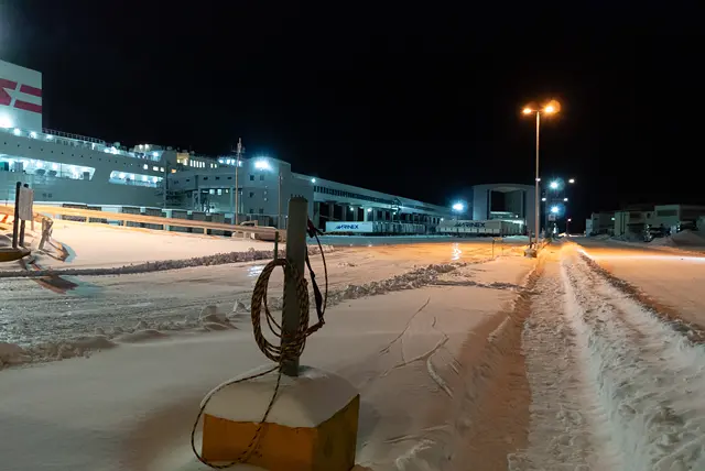 小樽フェリーターミナル付近の歩道(2026年1月)