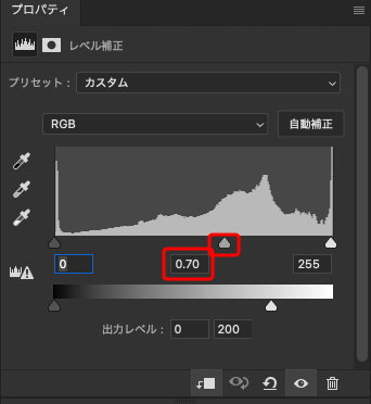 中間調入力レベル