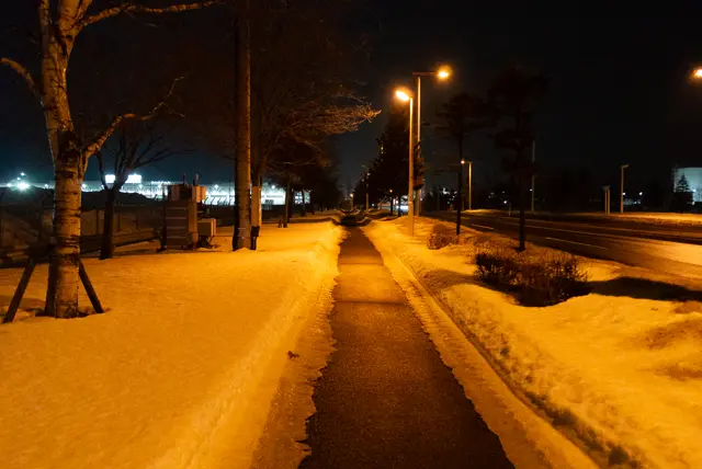 ガソリンスタンドから空港までは除雪されていた(2026年2月)
